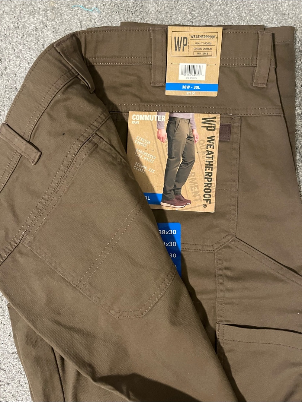 Weatherproof Men's Cargo Pants in Brown